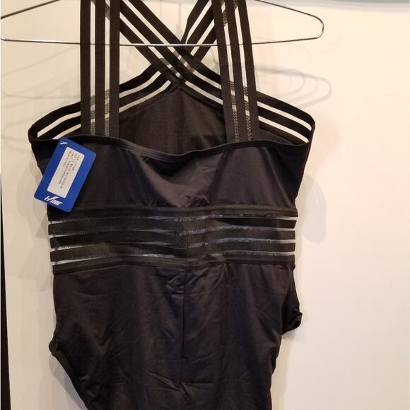 NEW Cross Front Black Swimsuit  Womens Sexy Bathing Suit Size 16 - Picture 7 of 12